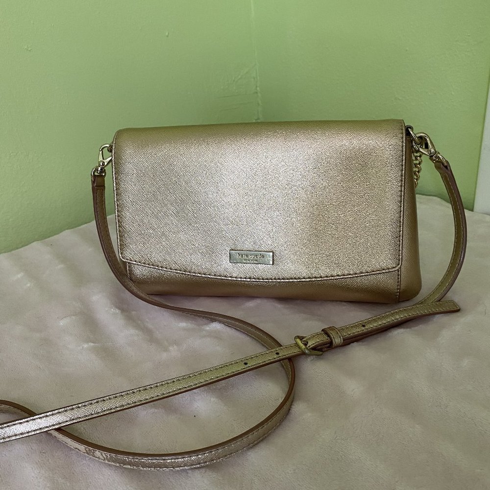 Kate Spade rose gold metallic crossbody bag